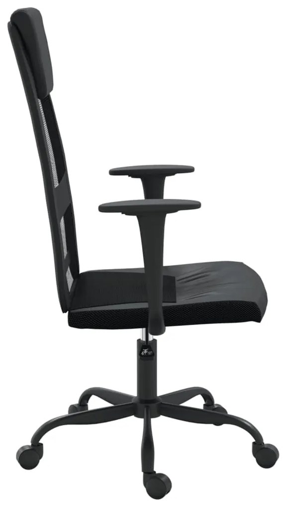 Cadeira escritório tecido malha/couro art. regulável preto