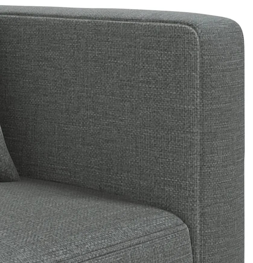 Sofá-cama em forma de L 275x140x70 cm tecido cinzento-escuro