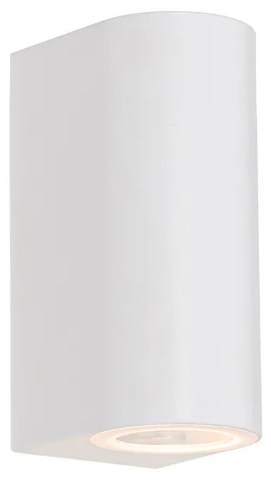 Candeeiro de parede exterior moderno branco plástico oval 2 luzes - Baleno Moderno