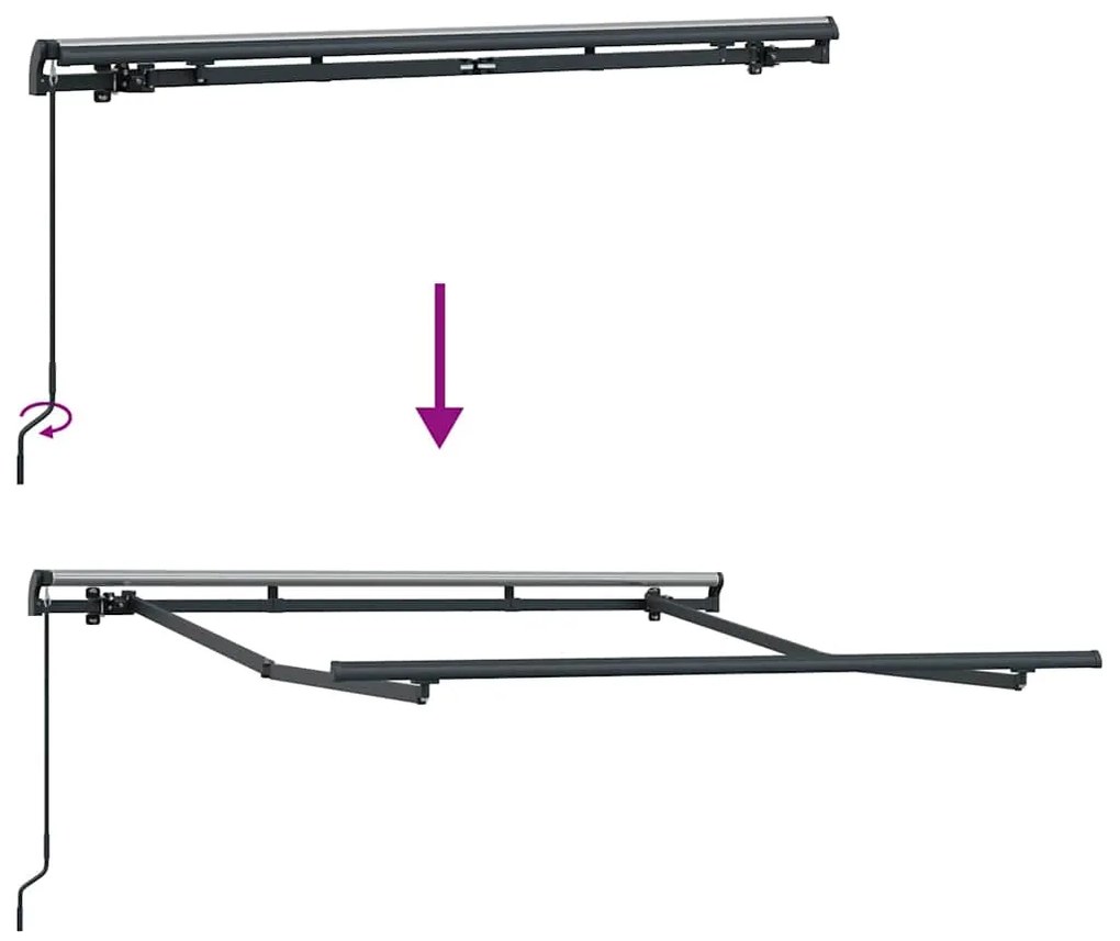 Estrutura de Toldo Manual Retrátil 2.5x2 m Metal