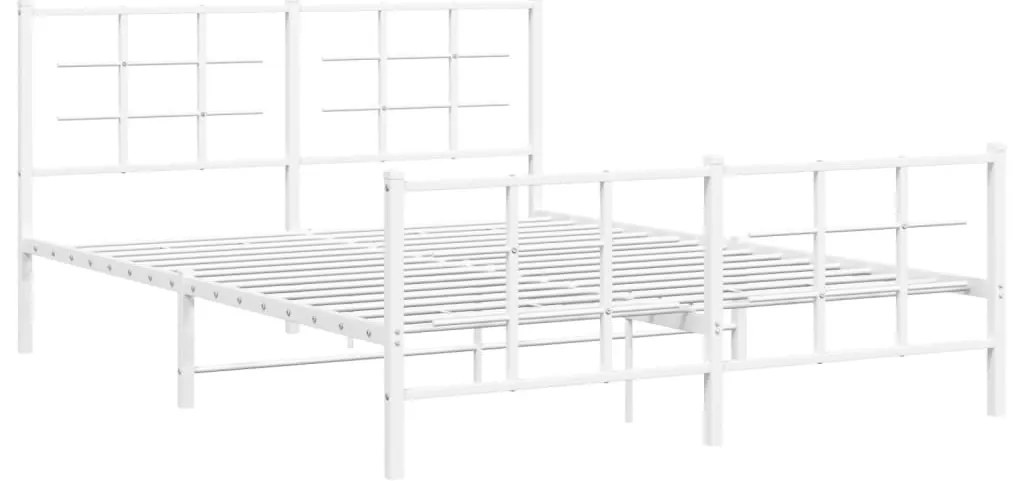Estrutura de cama com cabeceira e pés 150x200 cm metal branco