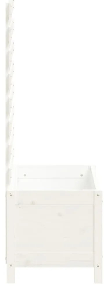 Vaso de jardim c/ suporte 79x39,5x114 cm pinho maciço branco