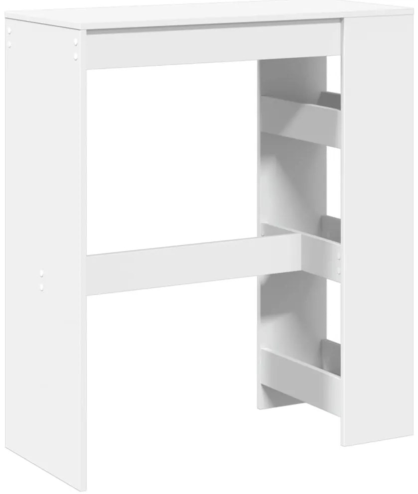 Mesa de bar com prateleiras derivados de madeira branco