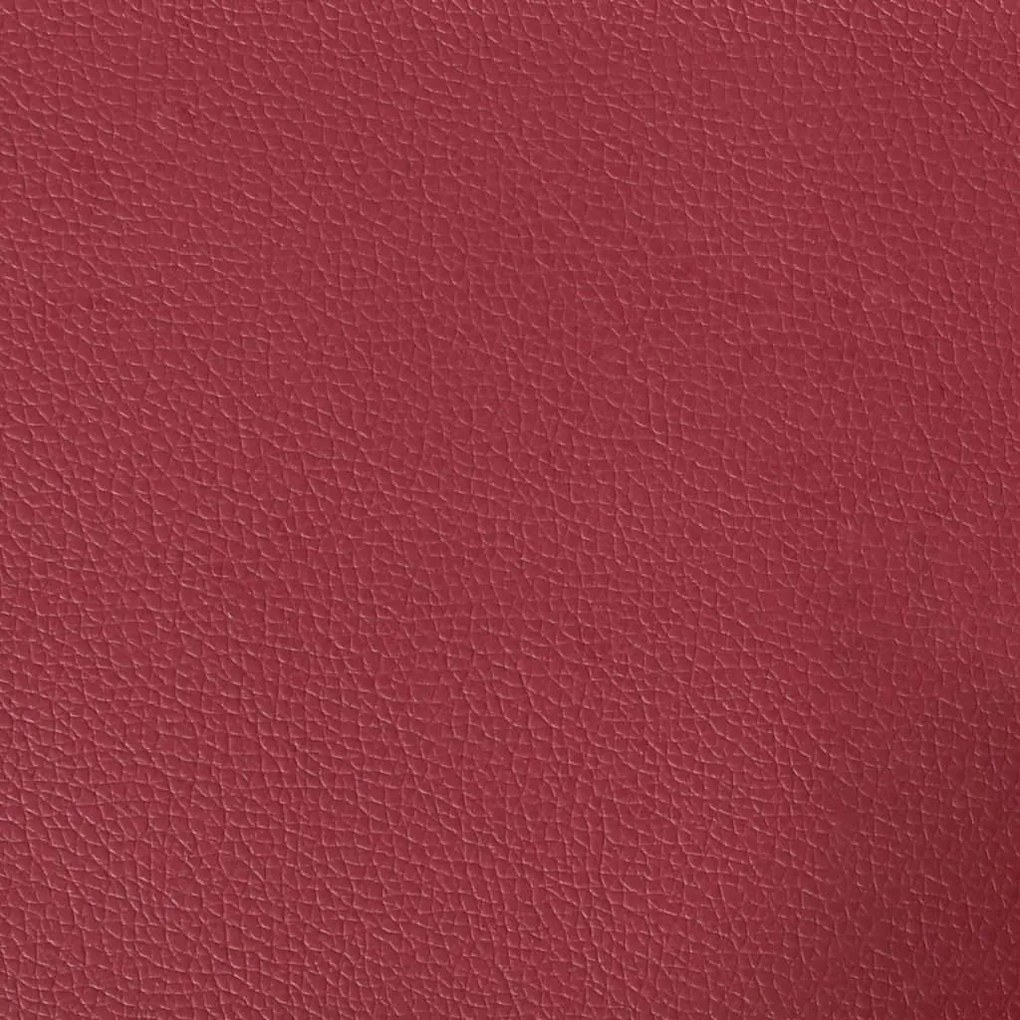 3 pcs conjunto sofás c/ almofadões couro artif. vermelho tinto
