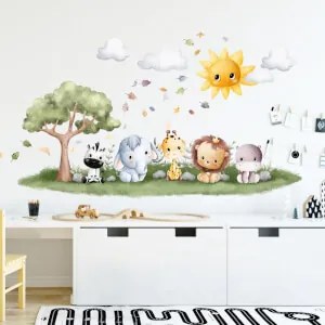Papel de parede criança - Animais com luz do sol