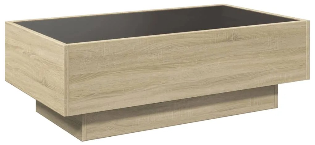 Mesa de centro c/ LEDs 90x50x30 cm derivados de madeira