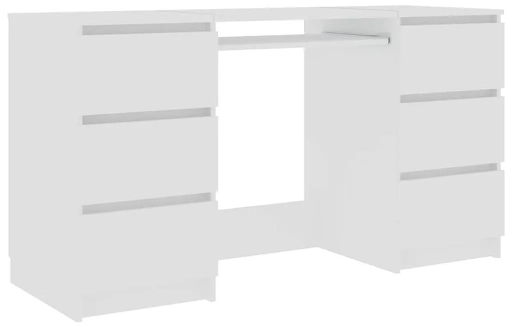Secretária Luxes com 6 Gavetas de 140 cm - Branco - Design Moderno