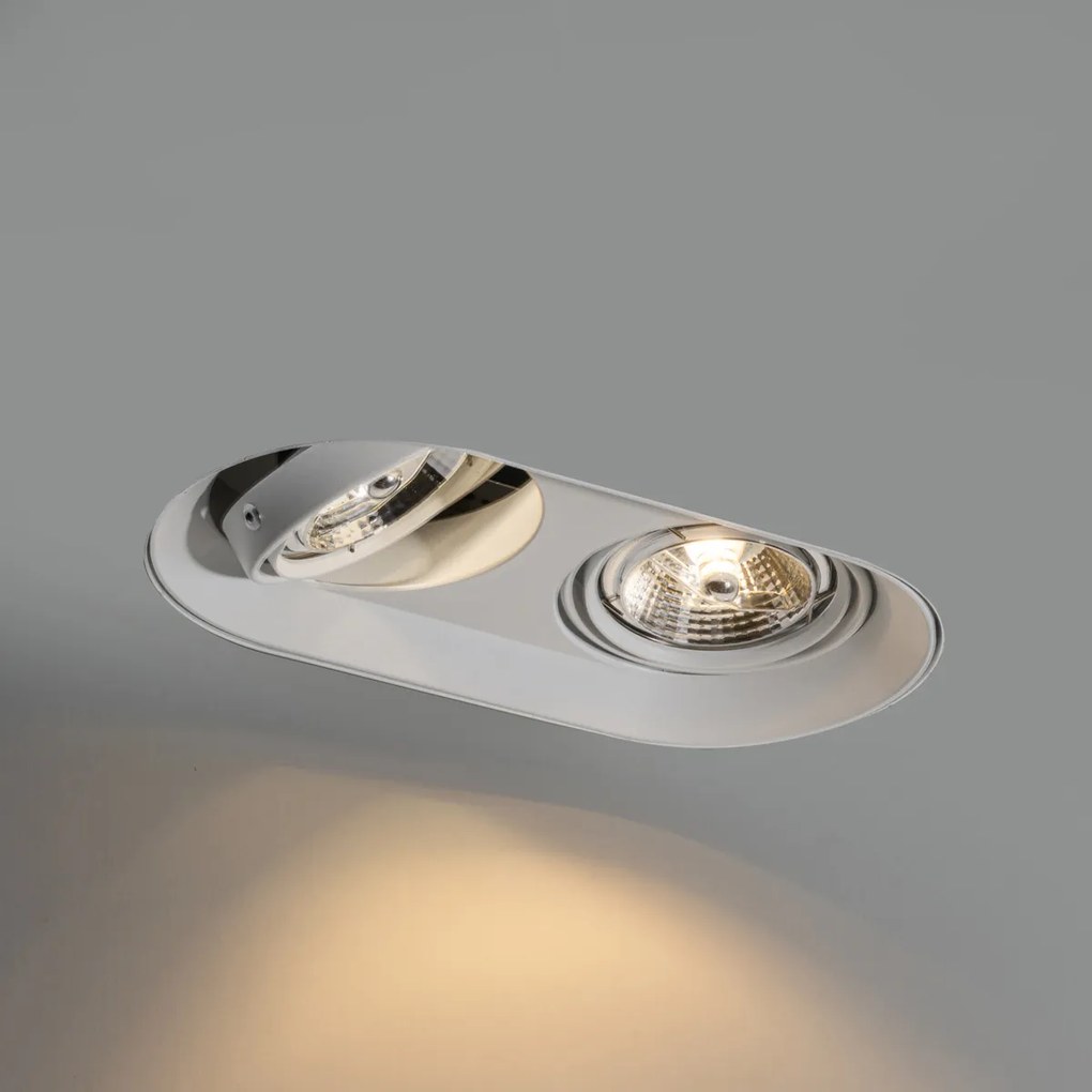 Conjunto de 6 focos embutidos arredondados brancos GU10 70mm 2-Light - Hubs