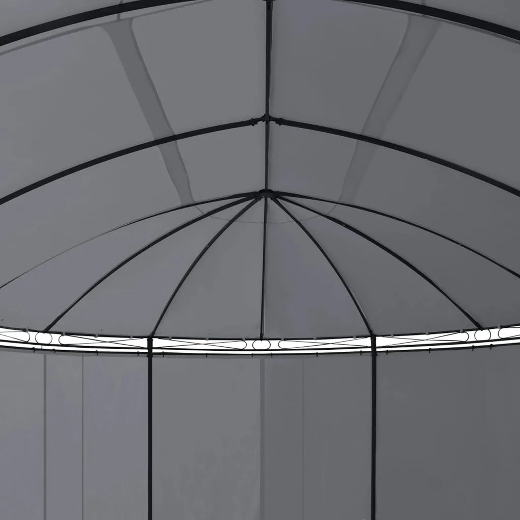 Pérgola de Jardim Oval com Cortinas - Antracite - 5x3,5m