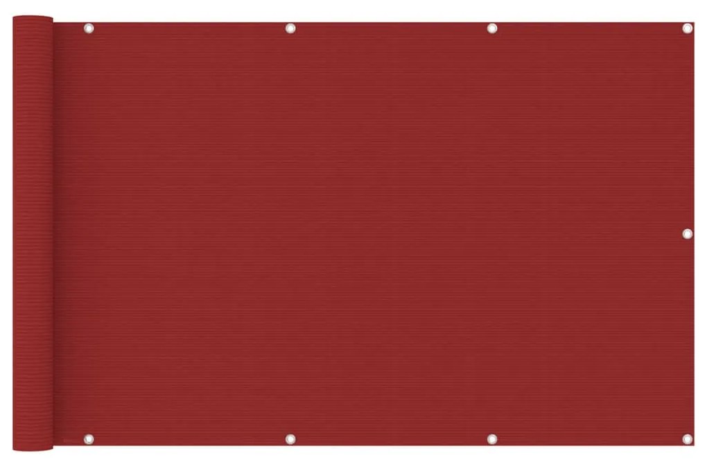 vidaXL Tela de varanda 120x600 cm PEAD vermelho