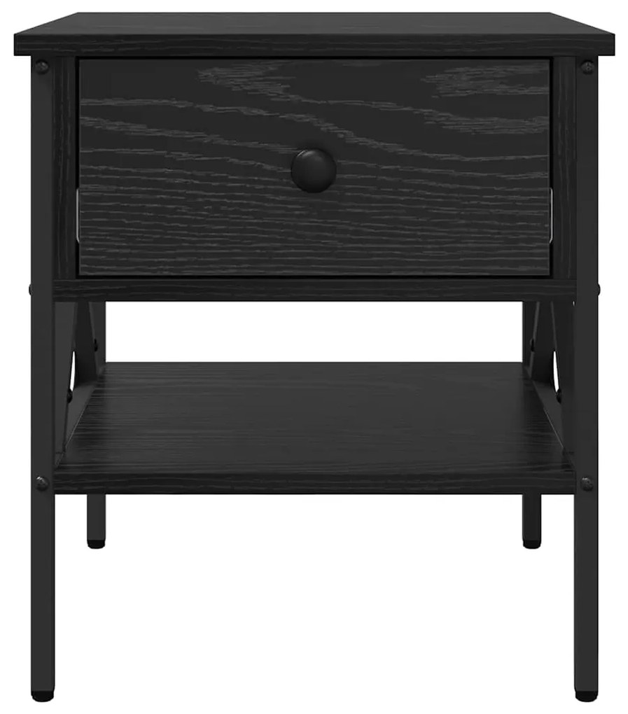 Mesas de cabeceira 2 pcs Carvalho Preto 40x42x45 cm Madeira engenheira