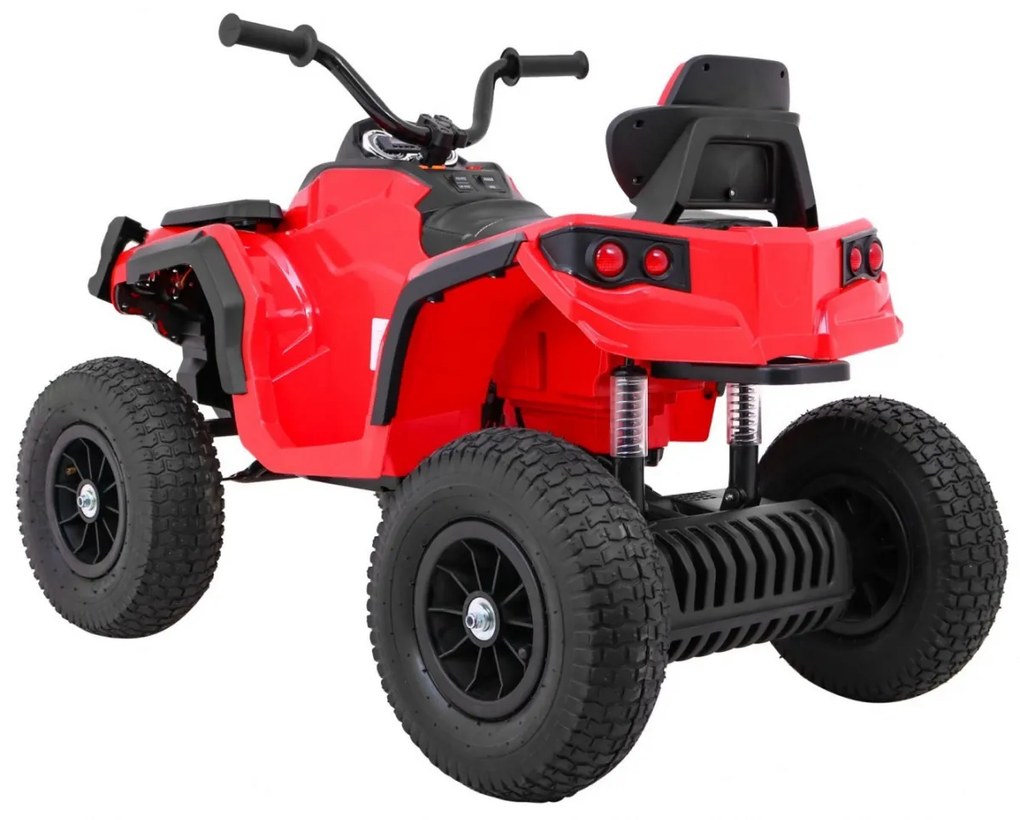 Moto 4 elétrica para crianças 12V ATV AIR, Rodas de AR, assento couro ecológico Vermelha