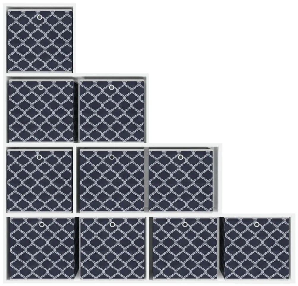 Caixas de arrumação dobráveis 10 pcs 32x32x32 cm TNT azul