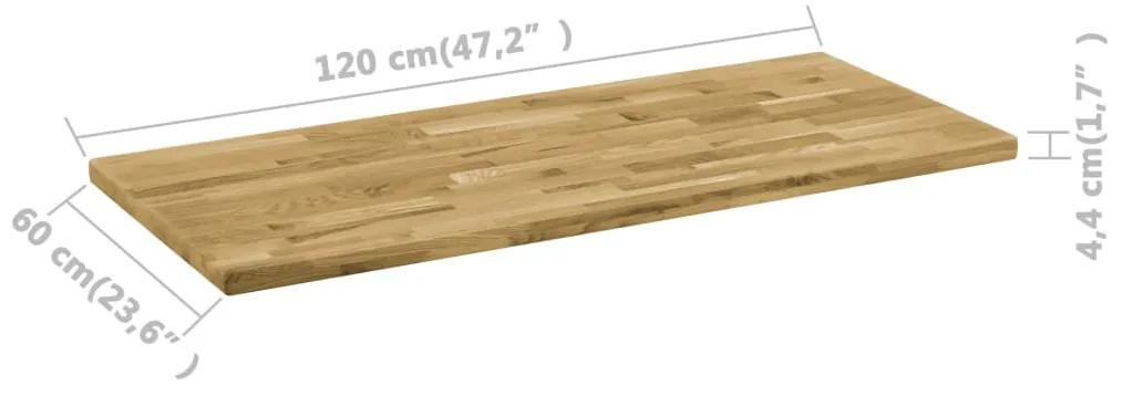 Tampo de mesa madeira carvalho maciça retangular 44 mm 120x60cm