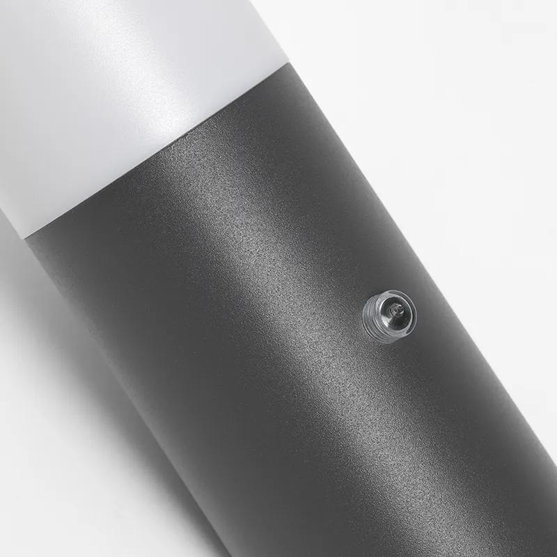 Moderno candeeiro de parede exterior cinza escuro com sensor IP44 - Rox Moderno