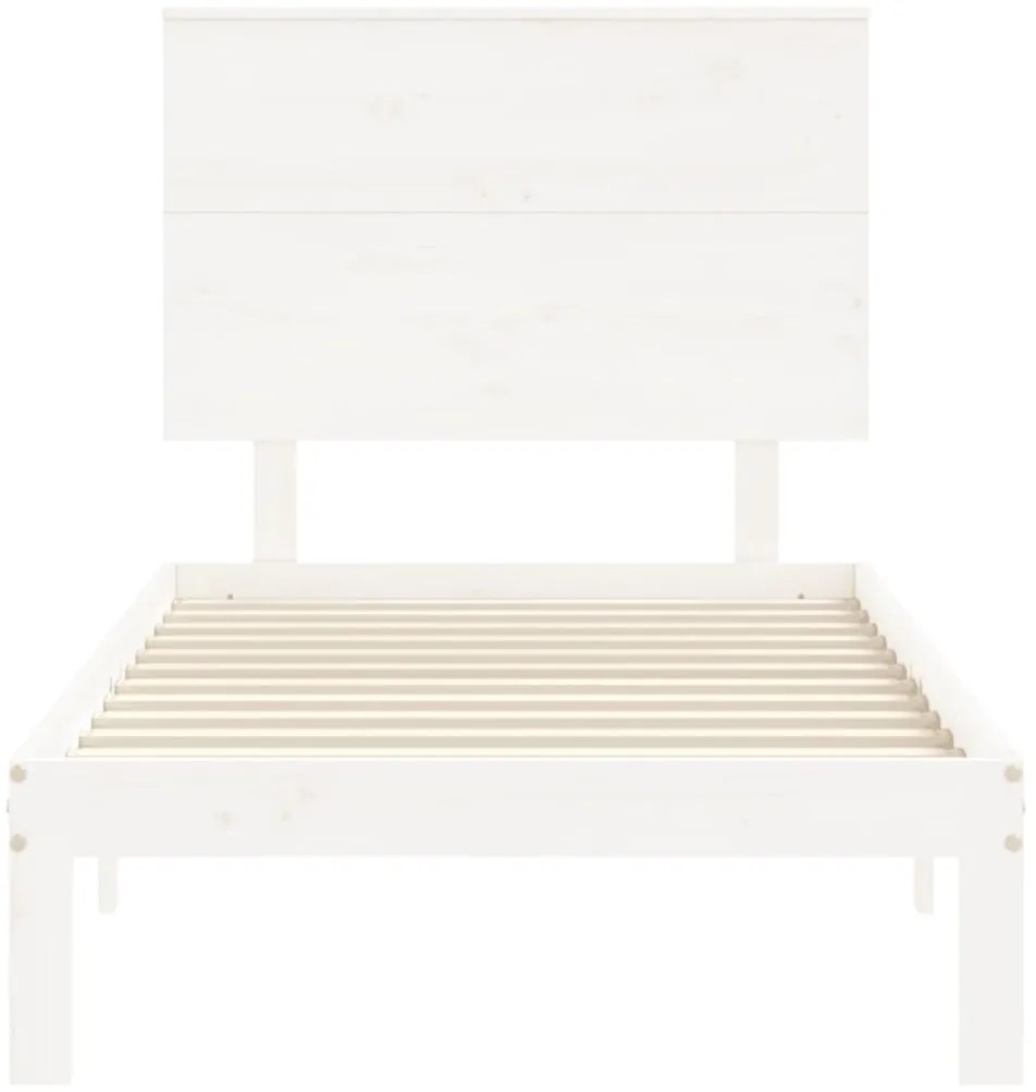 Cama sem colchão 90x200 cm madeira de pinho maciça branco