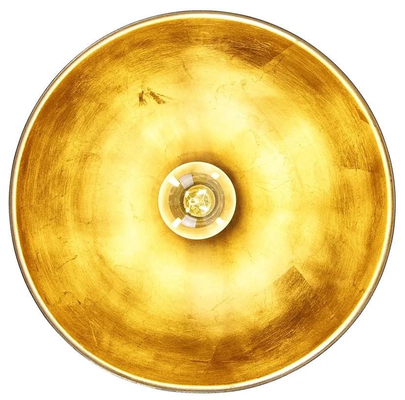 LED Candeeiro de teto inteligente preto com dourado 28 cm incl. Wifi A60 - Magnax Industrial