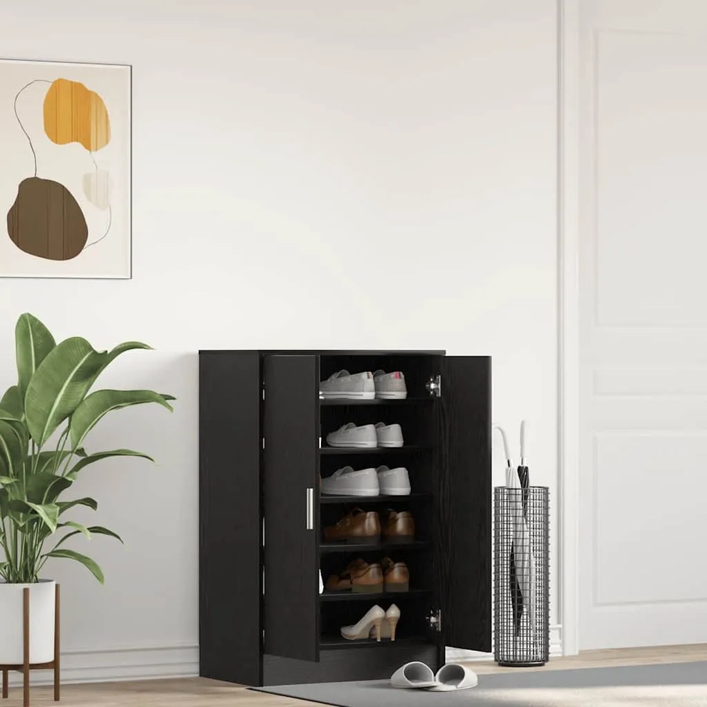 vidaXL Sapateira 60x35x92 cm derivados de madeira carvalho preto