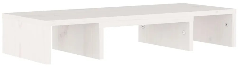 Suporte para monitor 60x24x10,5 cm madeira pinho maciça branco