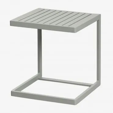 Mesa Auxiliar Para Jardim Quadrada 40x40 Cm Em Alumínio Dulem Verde Cáqui - Sklum