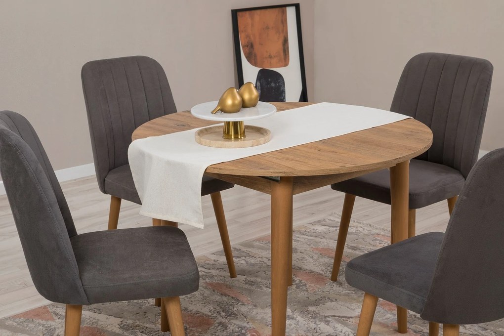 Conjunto de Mesa de Jantar Extensível e Cadeiras Vina – Pinho Atlântic