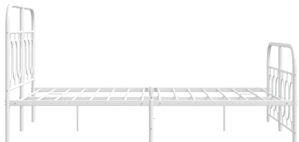 Estrutura de cama com cabeceira e pés 120x200 cm metal branco