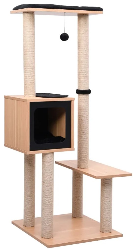 Árvore para gatos c/ tapete arranhador sisal 129 cm