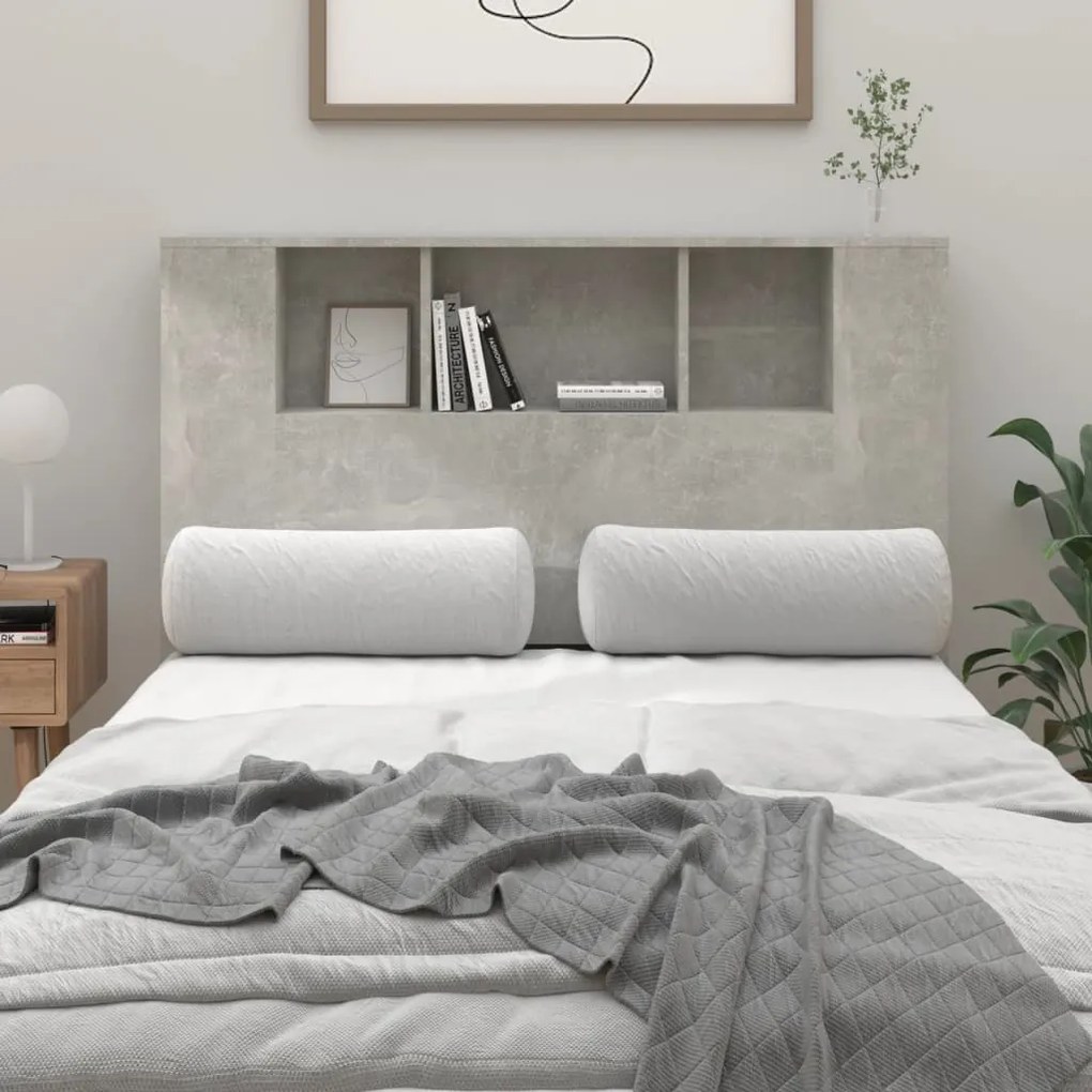 vidaXL Armário de cabeceira 120x18,5x102,5 cm cinzento cimento