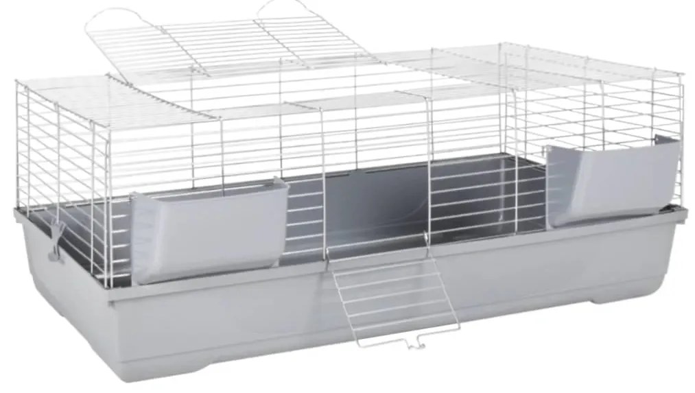 Gaiola pequena p/ animais 118x59x46cm polipropileno/metal cinza