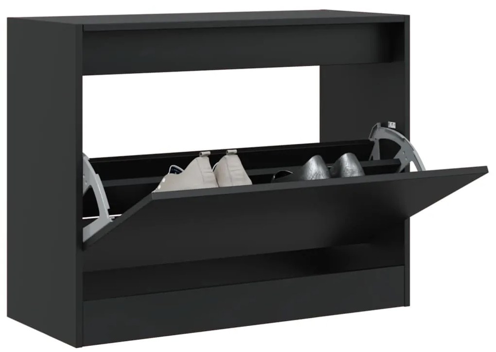 Sapateira 80x34x63 cm derivados de madeira preto