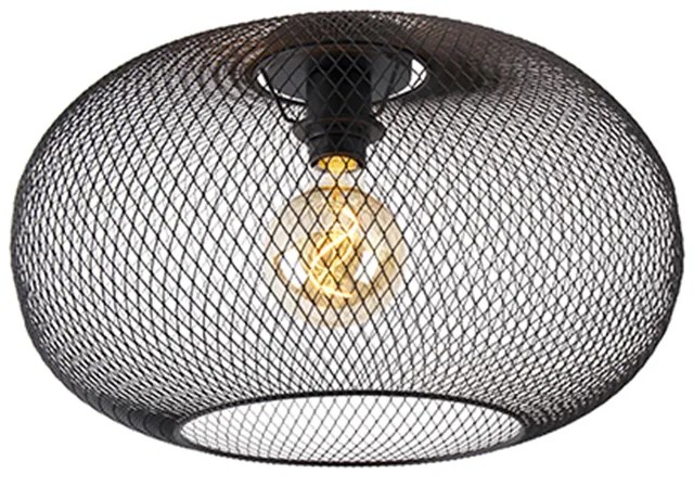 Candeeiro de teto moderno preto 45 cm - Mesh Ball Moderno