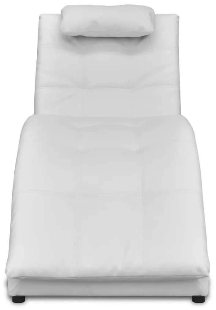 Chaise longue com almofada couro artificial branco