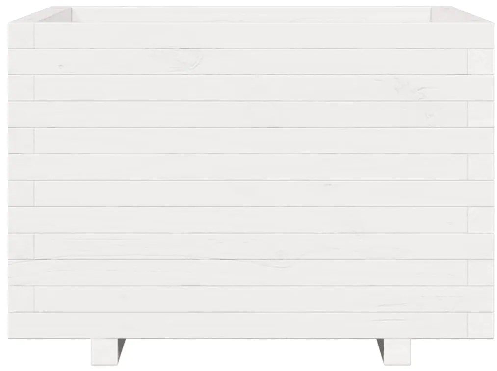 Vaso de jardim 70x70x49,5 cm madeira de pinho maciça branco