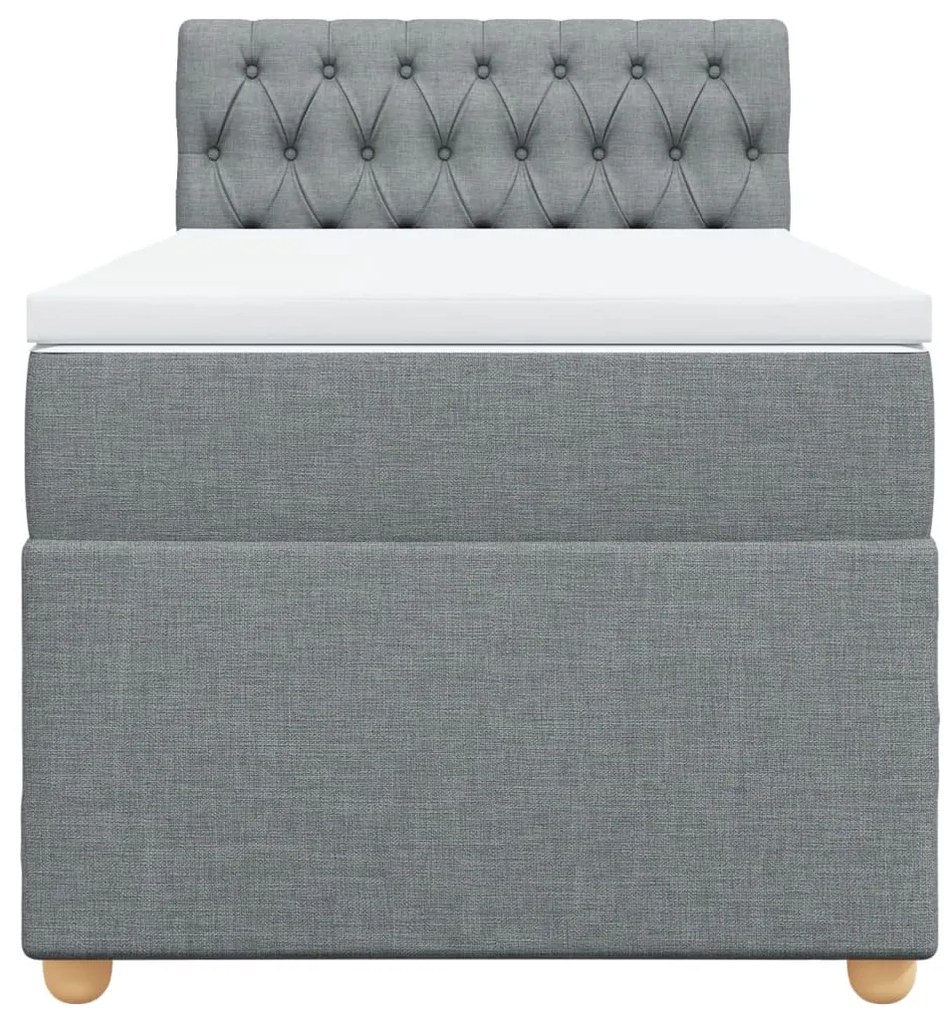Cama com molas/colchão 90x200 cm tecido cinza-claro