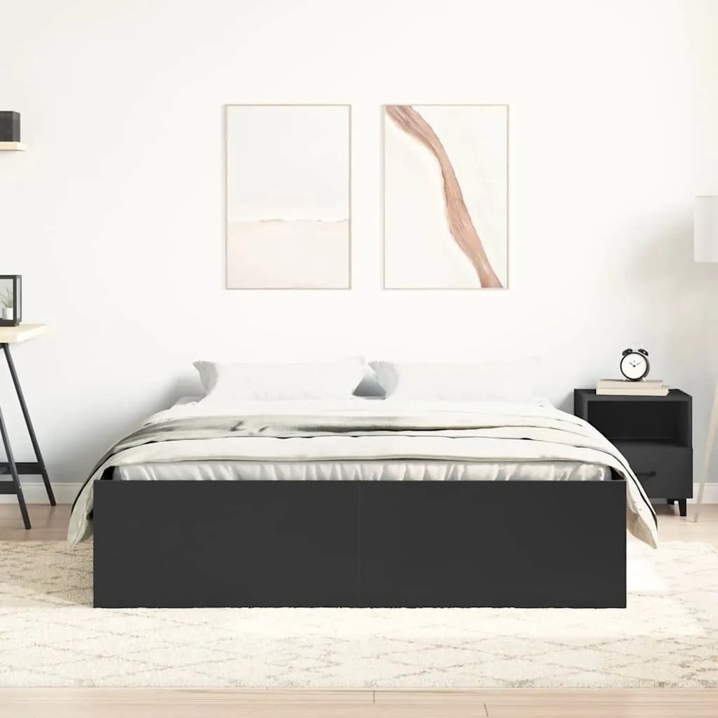 Estrutura de cama 140x200 cm preto