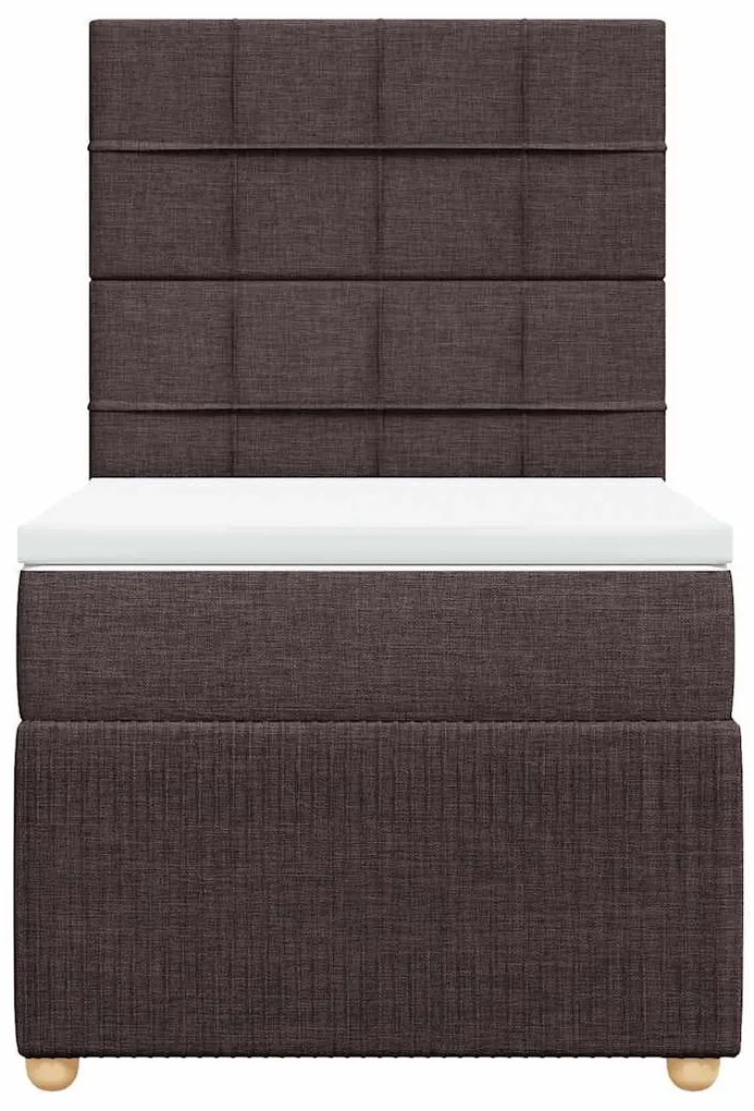 Cama com molas/colchão 90x200 cm tecido castanho-escuro