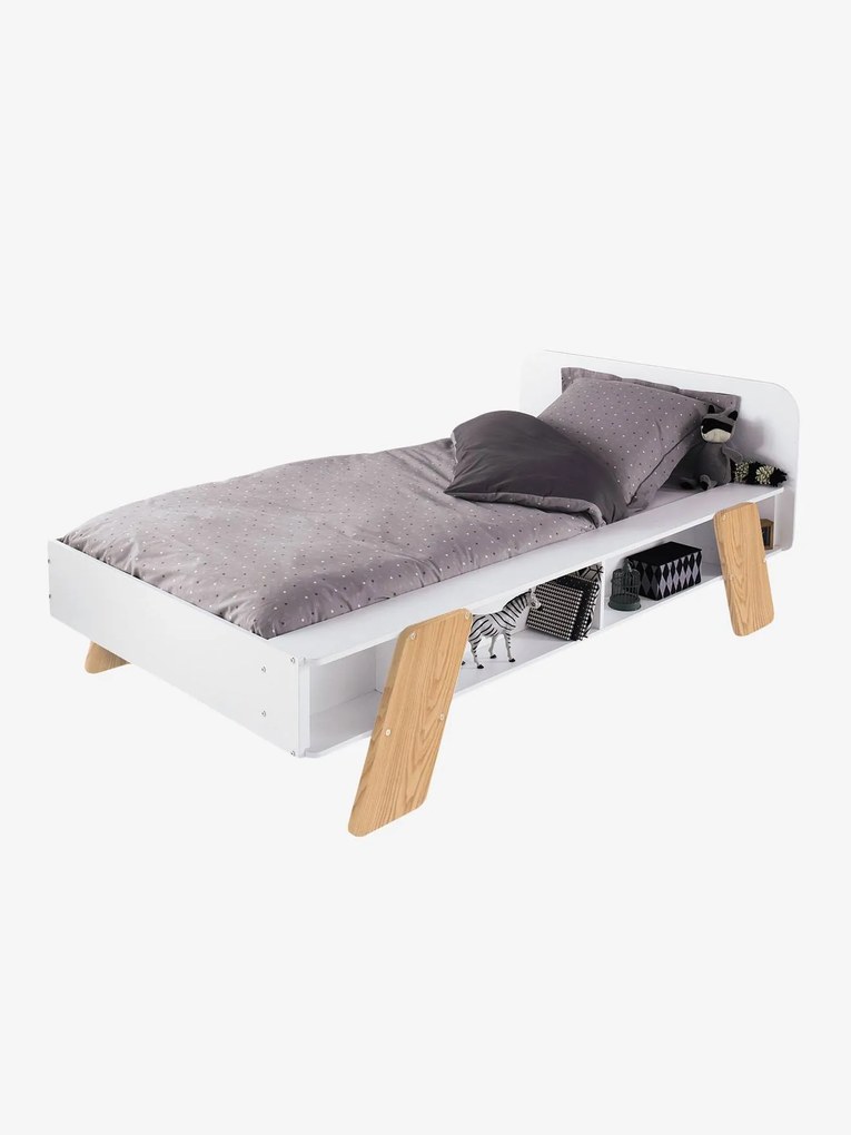 Cama de criança Montessori, TEMA ARCHITEKT branco/madeira