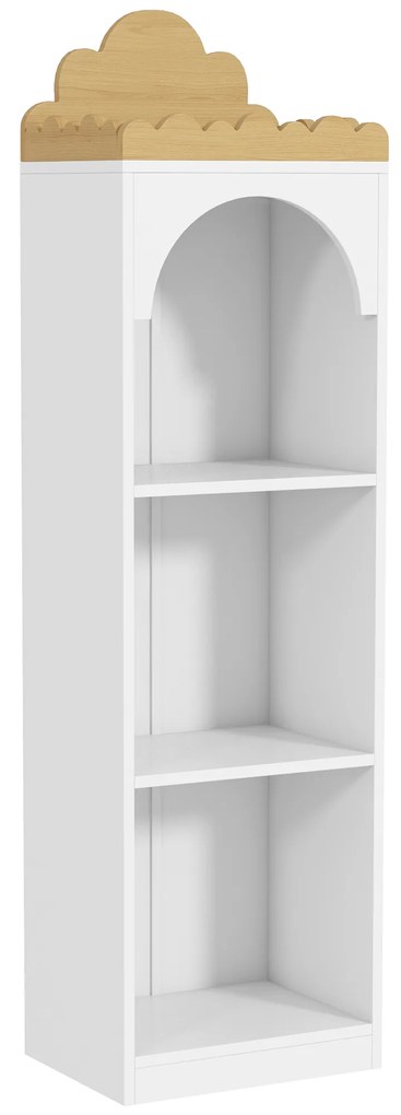 AIYAPLAY Estante para Livros Infantil de 3 Niveis Estante de Livros para Escola Infantil Dormitório 40x30x139,5 cm Branco e Madeira