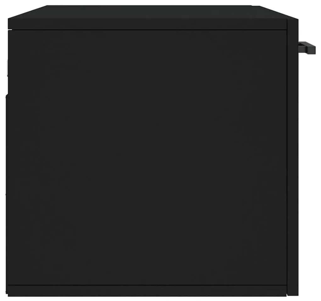 Armário de parede 80x36,5x35 cm derivados de madeira preto