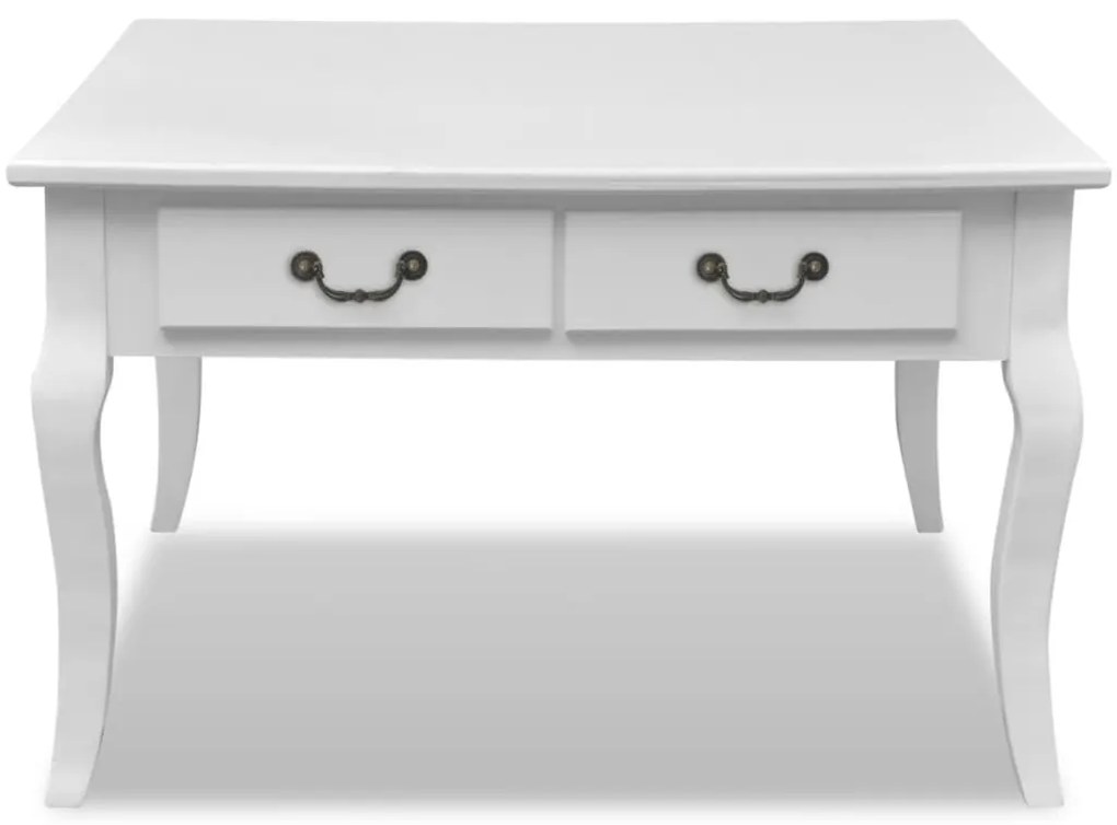 Mesa de centro com 4 gavetas branca