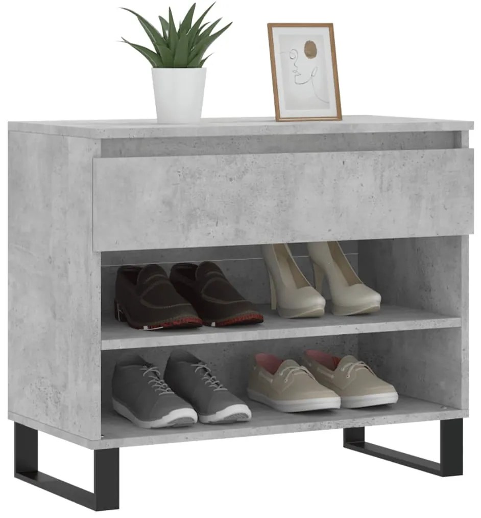 Sapateira 70x36x60 cm derivados de madeira cinzento cimento