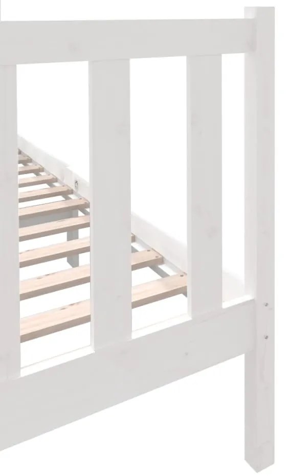 Estrutura de cama 140x190 cm madeira de pinho maciça branco
