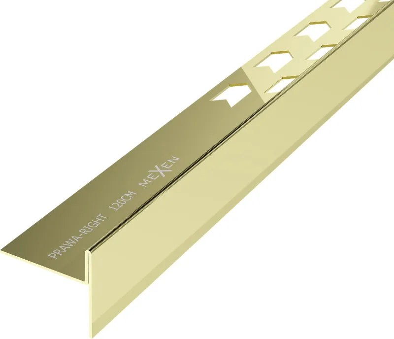 Mexen Line-B rodapé inclinado para chão 120 cm direito, dourado - 185001120R