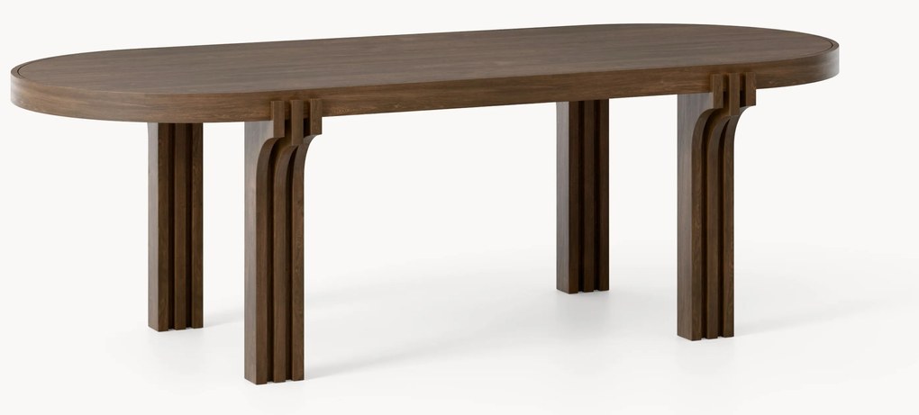 Mesa de jantar oval em madeira de carvalho Nolan, vários tamanhos