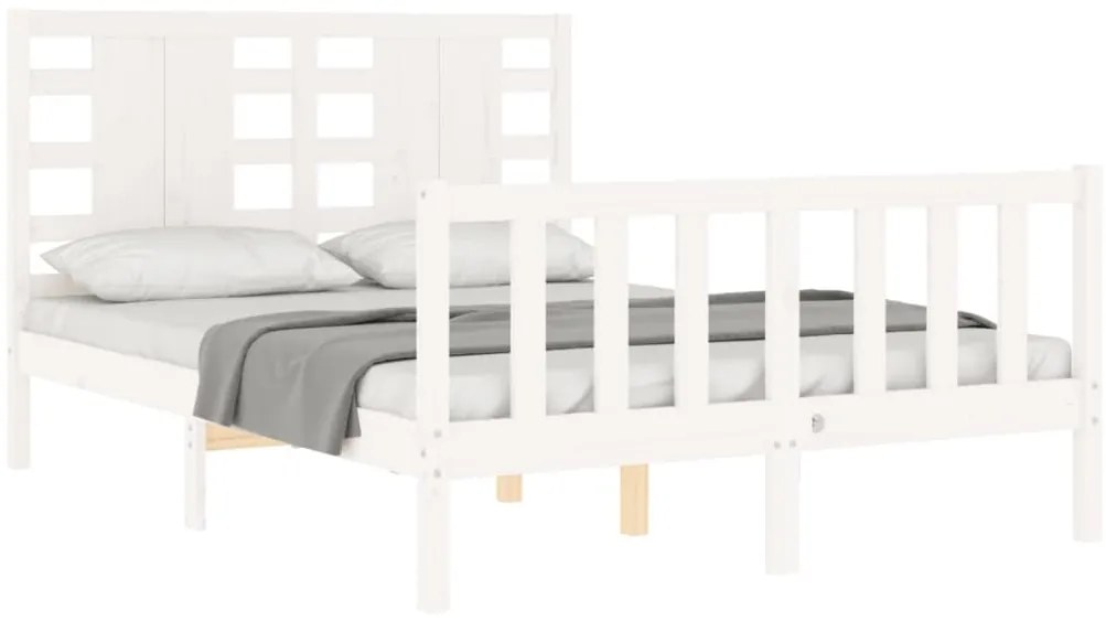 Cama sem colchão 120x200 cm madeira de pinho maciça branco