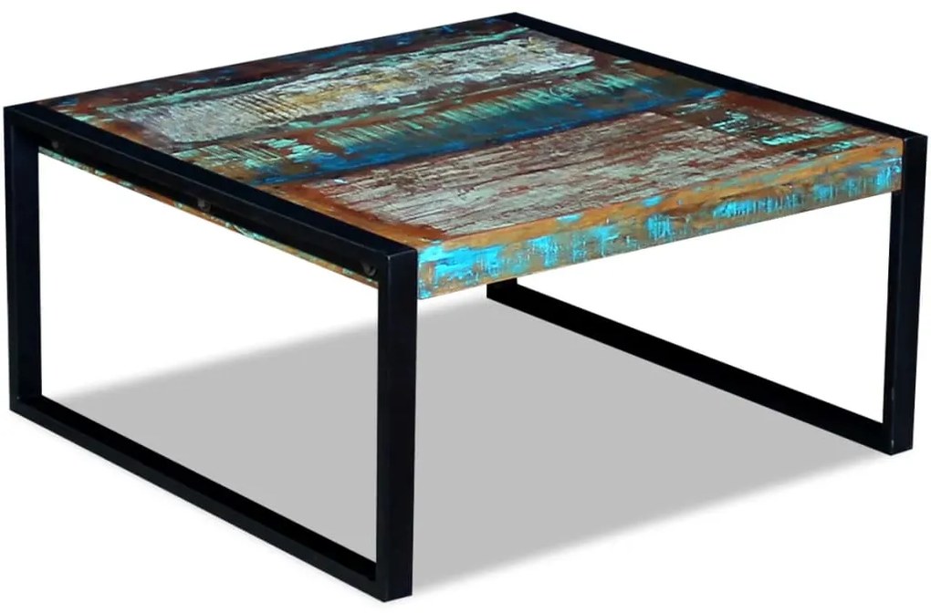 Mesa de centro 80x80x40 cm madeira reciclada maciça