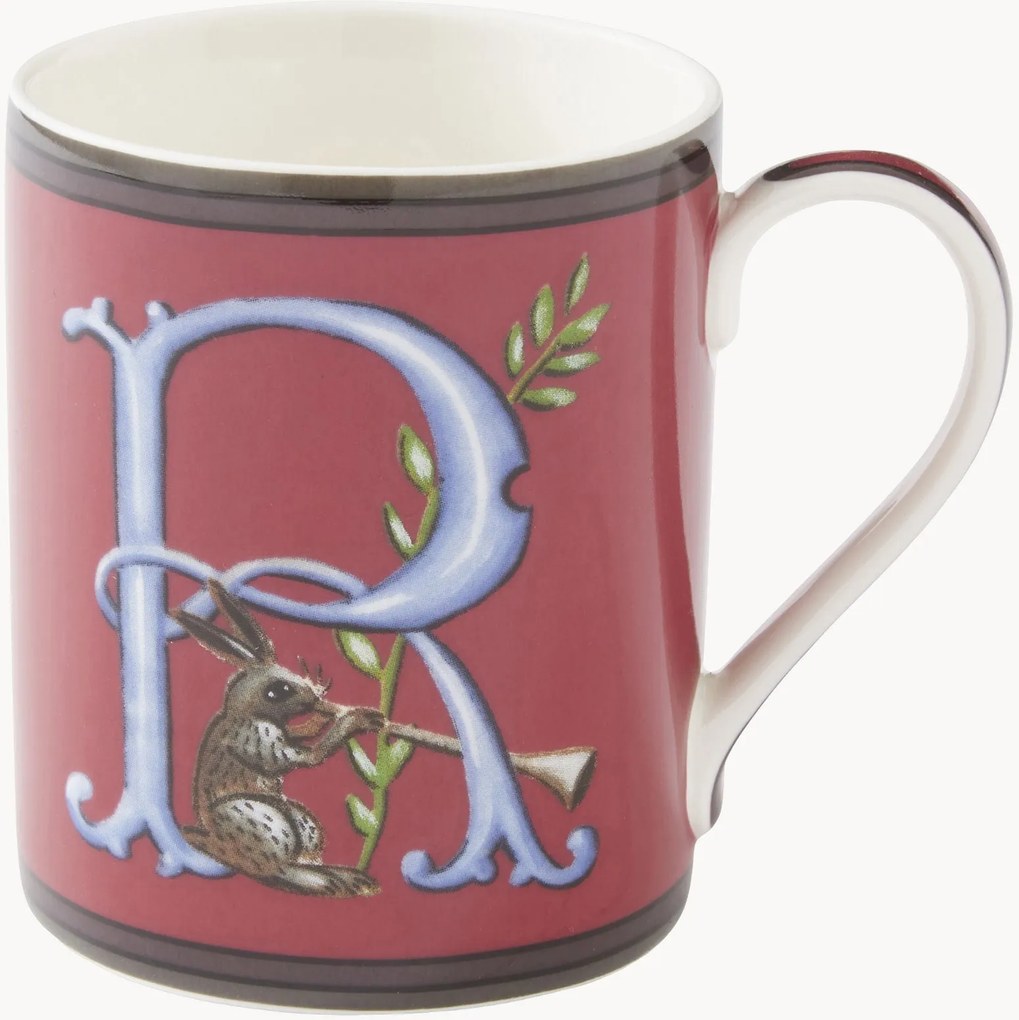Caneca em porcelana fina Alphabet A