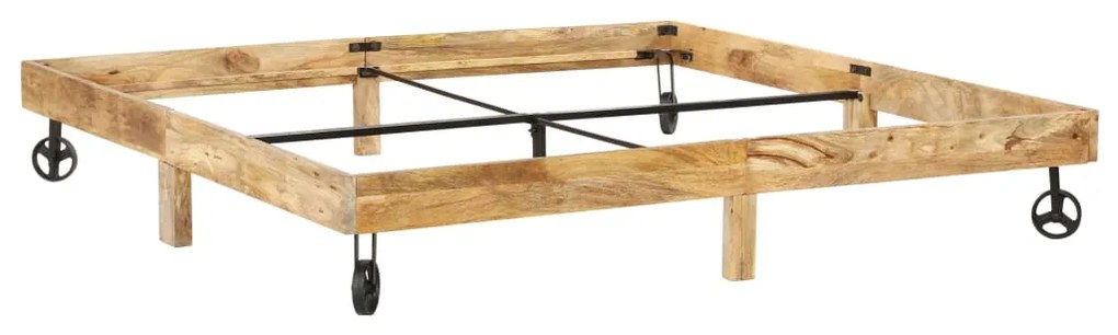 Estrutura de cama madeira de mangueira maciça 200x200 cm