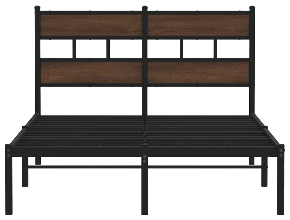 Cama sem colchão com cabeceira 120x190 cm carvalho castanho