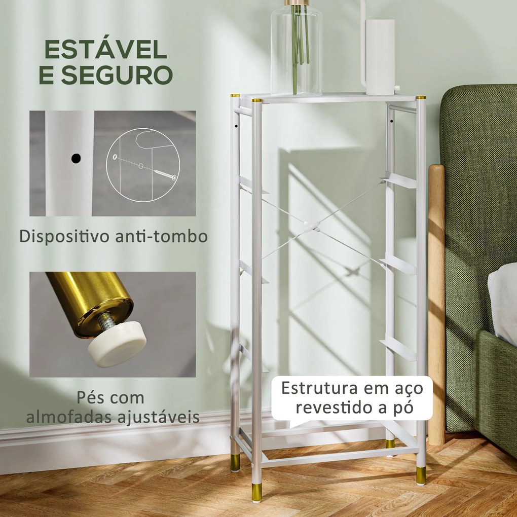 Cómoda para Dormitório Cómoda de Tecido com 4 Gavetas Dobráveis com Fr